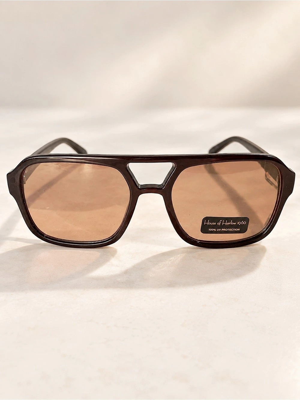 House of Harlow 1960 Oversized Brown Tortoise Sunglasses 100% UV
